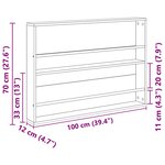 vidaXL Étagère à magazines avec étagère Gris Sonoma 100 x 12 x 70 cm