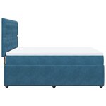 vidaXL Sommier à lattes de lit et matelas Bleu foncé 140x190cm Velours