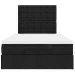 vidaXL Cadre de lit ottoman avec matelas noir 120x200cm tissu