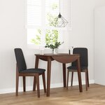 vidaXL Chaises à manger coussins 2 Pièces marron bois massif caoutchouc