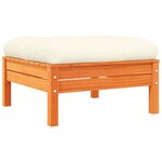 vidaXL Salon de jardin 7 Pièces avec coussins cire marron bois pin massif