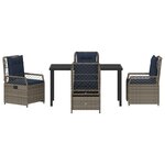 vidaXL Ensemble de salle à manger de jardin 5 pièces gris en rattan poly