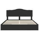 vidaXL Lit de Rangement Noir 200 x 200 cm Bois d'ingénierie