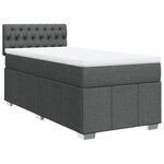 vidaXL Sommier à lattes de lit avec matelas Gris foncé 90x200 cm Tissu