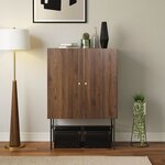 Buffet haut 2 portes 1 tiroir - Bois et métal - LODGE - 90 x 39 5 x 130