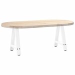 vidaXL Pieds de table basse en forme de A  2 pièces  blanc  50 x (42-43) cm  acier