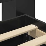 vidaXL Cadre de lit avec rangement Noir 150 x 200 cm Bois d'ingénierie
