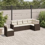vidaXL Salon de jardin avec coussins 6 Pièces marron résine tressée