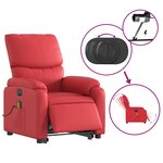 vidaXL Fauteuil inclinable de massage électrique rouge similicuir