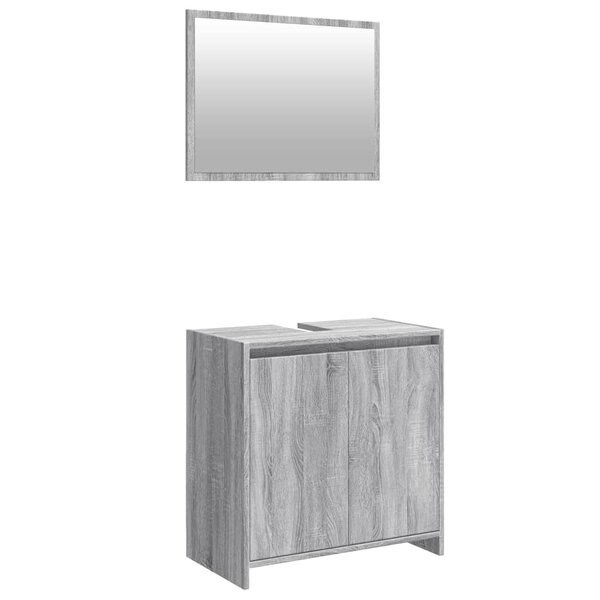 vidaXL Ensemble de meubles de salle de bain 2 Pièces Sonoma gris