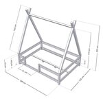 Lit cabane enfant NAKANA 120 x 180 rose pastel