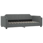 vidaXL Lit de jour avec gigogne et matelas gris foncé 100x200 cm tissu