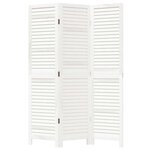 vidaXL Cloison de séparation 3 panneaux blanc bois de paulownia massif