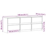 vidaXL Meuble TV avec LED chêne fumé 140x34x50 cm bois d'ingénierie