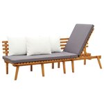 vidaXL Lit de repos de jardin 200x65 cm Bois d'acacia solide