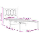vidaXL Cadre de lit métal sans matelas avec tête de lit noir 90x200 cm
