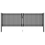 vidaXL Portail de clôture de jardin Acier 4x1 5 m Anthracite