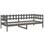 vidaXL Lit de jour sans matelas gris 90x200 cm bois de pin massif