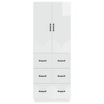 vidaXL Ensemble de Meubles 2 Pièces Blanc brillant 66 x 34 5 x 87 cm