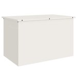 vidaXL Boîte de Rangement Extérieure Blanc 80 x 50 5 x 50 cm Acier
