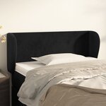 vidaXL Tête de lit avec oreilles Noir 103x23x78/88 cm Velours