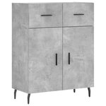 vidaXL Buffet haut Gris béton 69 5x34x180 cm Bois d'ingénierie