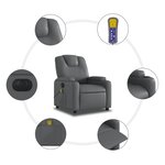 vidaXL Fauteuil de massage inclinable électrique gris similicuir