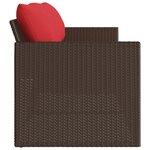 vidaXL Canapé de jardin avec coussins 3 places brun résine tressée