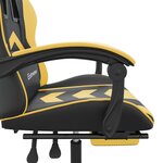 vidaXL Chaise de jeu avec repose-pied Noir et doré Similicuir