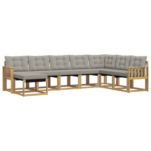 vidaXL Ensemble de canapés d'extérieur 8 Pièces Blanc et gris clair