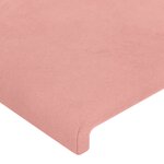 vidaXL Tête de lit à LED Rose 163x16x118/128 cm Velours