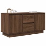 vidaXL Meuble TV avec lumières LED chêne marron 100x41x50 cm