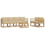 vidaXL Ensemble de canapés d'extérieur 7 pc Blanc et Beige