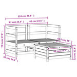 vidaXL Salon de jardin 3 Pièces bois massif sapin de douglas