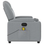 vidaXL Fauteuil de massage inclinable Gris clair Tissu
