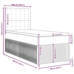 vidaXL Sommier à lattes de lit avec matelas Rose 100x200 cm Velours
