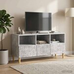 vidaXL Meuble TV 102 x 34 5 x 50 cm Gris béton Bois d'ingénierie