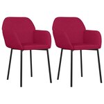 vidaXL Chaises à manger lot de 2 Rouge bordeaux Velours