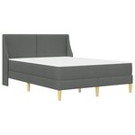 vidaXL Cadre de lit avec matelas Gris foncé 120 x 190 cm Polyester