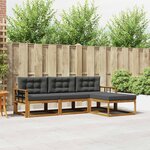 vidaXL Ensemble de canapés d'extérieur 4 pc Naturel et Anthracite