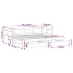 vidaXL Lit de jour avec gigogne et tiroirs sans matelas 90x200 cm