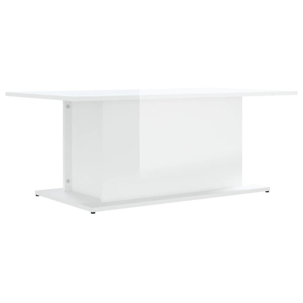 vidaXL Table basse blanc brillant 102x55 5x40 cm bois d'ingénierie