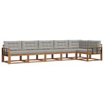 vidaXL Ensemble de canapés d'extérieur 6 pc Naturel et gris clair