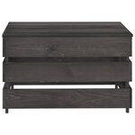 vidaXL Salon de jardin 3 Pièces Bois de pin imprégné de gris