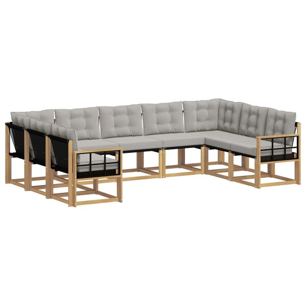 vidaXL Ensemble de canapés d'extérieur 9 Pièces Blanc et gris clair