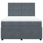 vidaXL Sommier à lattes de lit et matelas Gris foncé 140x190cm Velours