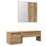 vidaXL Ensemble de meubles de couloir chêne artisanal bois ingénierie