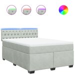 vidaXL Sommier à lattes de lit et matelas Gris clair 140x200cm Velours