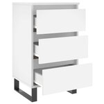 vidaXL Tables de chevet 2 Pièces blanc 40x35x69 cm bois d’ingénierie