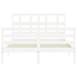 vidaXL Cadre de lit sans matelas blanc 140x190 cm bois massif